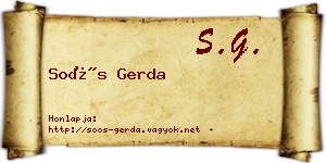 Soós Gerda névjegykártya